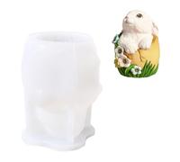 Moulle Silicone de Lapin Pâques, Moule à Bougie Lapin 3D, Moulage des Œufs de Pâques de Bougie de Silicone pour Bougies en Plâtre en Résine Époxy