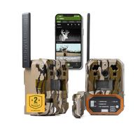 Moultrie Mobile Edge Pro Cellular Trail Camera - Lot de 2 - Connexion automatique, couverture nationale, technologie d'élimination des faux déclencheurs, vidéo 1080p avec audio HD, portée de détection