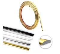 Moulure Adhesive Moulure Plafond Kit Moulure Murale Adhesive Baguette De Finition Corniche Plafond Baguette Angle Mur,Pour Mur,Plafond,Sol,Carrelage (Or 6m*8mm)