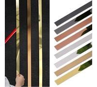 Moulure autocollante en métal de 33 pieds, bordure autocollante for porte, miroir, meuble, armoire, cadre photo(Mirror Black,10mm)