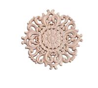 Moulure bois Autocollants en bois non peints, sculpture de fleurs for porte, armoire, plafond, mur, cheminée Moulure d’angle florale vintage(Color 02)
