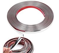 Moulure chromée de 15 mètres for voiture, bande de moulage latérale chromée argentée (auto-adhésive) for pare-chocs de porte de camion/camping-car(12mm*15m)