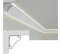 Moulure couronne en métal de 6,9 x 6,9 cm - Diffuseur de lumière LED pour murs et plafonds, idéal pour la décoration de chambre à coucher et de salon, solution de garniture décorative de 5,5 m / 18ft