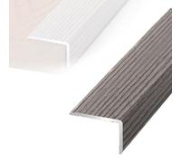 Moulure De Bord Aluminium, 90cm 120cm Bande De Transition De Sol, Bordure De Carrelage Autocollante, Sans Perçage Nez De Marche Antidérapant(Gray,L1000xW28xH12mm)