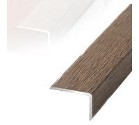 Moulure De Bord Aluminium, 90cm 120cm Bande De Transition De Sol, Bordure De Carrelage Autocollante, Sans Perçage Nez De Marche Antidérapant(Brun,L1100xW20xH8mm)