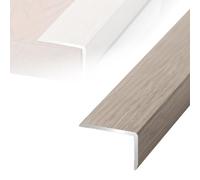 Moulure De Bord Aluminium, 90cm 120cm Bande De Transition De Sol, Bordure De Carrelage Autocollante, Sans Perçage Nez De Marche Antidérapant(Light brown,L1200xW15xH8mm)