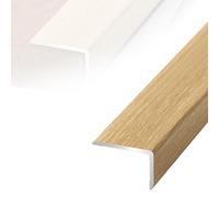 Moulure De Bord Aluminium, 90cm 120cm Bande De Transition De Sol, Bordure De Carrelage Autocollante, Sans Perçage Nez De Marche Antidérapant(Light oak,L1100xW30xH20mm)