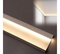 Moulure de canal en aluminium à LED, bordure de plafond pour salon, décoration d'intérieur, plinthe murale, profil d'éclairage linéaire (5,5 m)