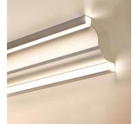 Moulure de corniche à éclairage indirect LED - Moulure décorative en aluminium pour plafond et plinthe, diffuseur d'éclairage d'ambiance de 1,8 m (6 pi) pour couloir, décoration intérieure m