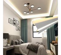 Moulure de corniche LED à Double Canal Lumineux, moulure de Couronne en Aluminium for plafonds, éclairage indirect des Cadres de Voile (sans Bande LED)(7 m/22.9 ft)