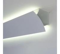 Moulure de couronne à LED et garniture de plinthe - Profil monté pour salon et théâtre, système de rondelle murale à DEL blanche (4,1 m) - Améliorez votre espace