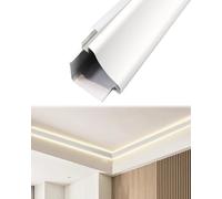 Moulure de couronne de garniture de plafond avec canal diffuseur LED, moulage de couronne en aluminium, éclairage indirect, rail de bande LED pour chambre à coucher