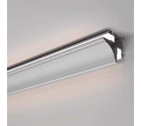 Moulure de couronne de plafond avec canal LED double face, profil en aluminium moderne pour éclairage indirect et amélioration de corniche murale