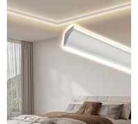 Moulure de Couronne de plinthe en Aluminium LED montée en Surface, Auge Lumineuse for cafés/Bars/Restaurants/armoires de Cuisine/escaliers(2.5 m/8.2 ft)