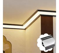 Moulure de couronne d'éclairage indirect à LED avec profil en aluminium et couvercle laiteux pour décoration de plafond