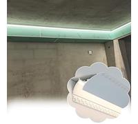 Moulure de couronne d'éclairage vers le bas - Corniche en aluminium blanc avec couvercle diffuseur en PC, support de canal LED pour décoration d'intérieur, éclairage d'accentuation de plafond de 5 m