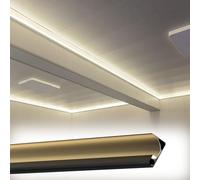 Moulure de couronne LED pour bande lumineuse, profilé en aluminium personnalisé, plinthe de plafond pour éclairage indirect, noir, 1,5 m - Améliorez votre décoration d'intérieur