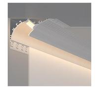 Moulure de couronne LED pour plafonds et murs - Rail d'éclairage personnalisable avec diffuseur de 2,4 m - Canal LED pour éclairage haut/bas