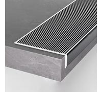 Moulure de Nez de Marche antidérapante en Aluminium for escaliers en Vinyle et en Carreaux de céramique- Bande de sécurité Robuste (35,4po)(Grey)