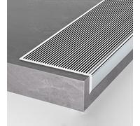 Moulure de Nez de Marche antidérapante en Aluminium for escaliers en Vinyle et en Carreaux de céramique- Bande de sécurité Robuste (35,4po)(Silver)