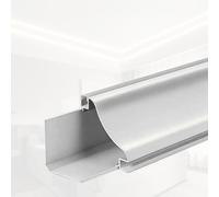 Moulure de plafond à LED, profil en aluminium blanc pour salon/cuisine, moulure de couronne montée en surface, éclairage indirect