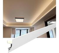 Moulure de plafond, canal LED en aluminium for décoration de plafond et de mur, moulure de couronne découpable for éclairage de maison/bureau/hôtel, auge lumineuse LED à montage en surface(11m/36ft)