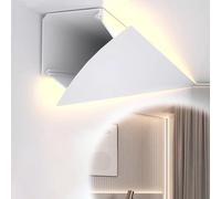 Moulure de Plafond décorative, moulure de corniche à Del avec Canal diffuseur - Profilé d'éclairage indirect pour Plafond et Mur, moulure décorative, Montage en Surface 12 m (39,4 pi) - Amél