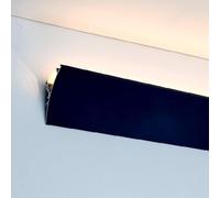 Moulure de Plafond, moulure de corniche Noire avec diffuseur LED - Plinthe en Aluminium pour Rubans LED, Longueurs de 1 m à 3 m, idéale pour l'éclairage de salles de cinéma et de Cuisines.