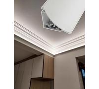 Moulure de plafond pour éclairage indirect, bande LED, diffuseur de canal LED à montage en surface pour éclairage de salon et de salle de bain