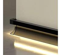 Moulure de Plafond, profilé de plinthe en Aluminium avec éclairage LED intégré, moulure de corniche Noire, Cache-lumière LED en saillie, profilé de plinthe de 2,5 m (8,2 pi) pour la décorati