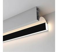 Moulure de Plafond, profilé diffuseur de lumière LED en Aluminium, moulure de Plafond indirecte pour Bordure Murale, système d'éclairage pour profilé en plâtre de 3,5 m (11,4 pi) - Finition