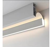 Moulure de Plafond, profilé diffuseur de lumière LED en Aluminium, moulure de Plafond indirecte pour Bordure Murale, système d'éclairage pour profilé en plâtre, 25 m (82 pi) - Finition Blanc