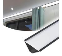 Moulure de Plafond, « Profilé en Aluminium de 1 m pour éclairage indirect au Plafond - Bande LED Noire avec diffuseur, Paquet de 19, moulures de corniche, plinthes, décoration intérieure (la