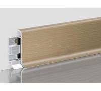 Moulure de plinthe avec finition grain de bois, plinthe en aluminium avec adaptateurs de connexion et rails de montage, garniture murale en métal