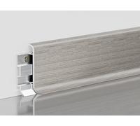 Moulure de plinthe avec finition grain de bois, plinthe en aluminium avec adaptateurs de connexion et rails de montage, garniture murale en métal