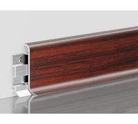 Moulure de plinthe avec finition grain de bois, plinthe en aluminium avec adaptateurs de connexion et rails de montage, garniture murale en métal