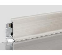 Moulure de plinthe en aluminium avec finition grain de bois, comprend des adaptateurs et des rails pour une installation facile, garniture durable pour mur et sol