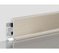 Moulure de plinthe en aluminium avec finition grain de bois, comprend des adaptateurs et des rails pour une installation facile, garniture durable pour mur et sol