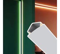 Moulure d'éclairage indirect double face avec canal LED, profil en aluminium pour applications au plafond et au mur