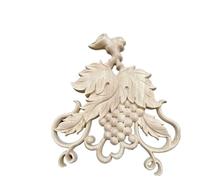 Moulure Decorative Applique en bois massif sculpture de roses style panier fleurs, patch meubles, décoration maison, mariage miniature(22x23cm)