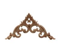 Moulure Decorative Appliques décoratives en bois sculptées, cadre, meuble, porte d'armoire, figurine, motif floral(20cm,4PC)