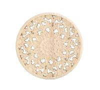 Moulure Decorative Bois 10/12/15/20/24/30cm Applique En Bois Sculpté Rond Onlay Sculpture Sur Décalque Non Peint Fleur Décorative Meubles De Maison Décoration Murale(10CM)