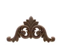 Moulure Decorative Bois Applique en bois non peint sculpté coin Onlay cadre for meubles de maison armoire murale porte décor artisanat moderne(E14cmX14cm)