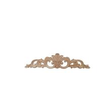 Moulure Decorative Bois Bois floral naturel sculpté bois brut Figurines en artisanat non peint coin Appliques cadre meubles sculpture sur décoratif(MD-0002-6-20-5.5cm)