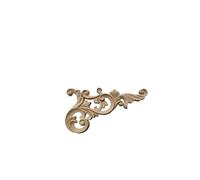 Moulure Decorative Bois Bois floral naturel sculpté bois brut Figurines en artisanat non peint coin Appliques cadre meubles sculpture sur décoratif(MD-0002-2-25-15cm)