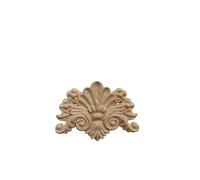 Moulure Decorative Bois Figurines En Bois Artisanat Unique Naturel Floral Sculpté Coin Appliques Cadre Meubles Sculpture Sur For De Maison Décor(MD-0001-7-15-11CM)