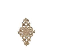 Moulure Decorative Bois Figurines En Bois Artisanat Unique Naturel Floral Sculpté Coin Appliques Cadre Meubles Sculpture Sur For De Maison Décor(MD-0001-2-25-15CM)