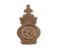Moulure Decorative Bois Fleur Sculpture Sur Bois Appliques En Naturel for Armoire De Meubles Moulures Non Peintes Décalque Figurine Décorative(10cmX6cm)