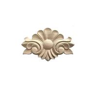 Moulure Decorative Bois Lot De 2 Figurines En Bois Sculptées À Motifs Floraux Naturels, For Appliques D'angle, Cadre, Décoration Murale, Meubles, Sculpture Sur(Thickness 1cm-05)