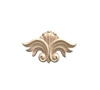 Moulure Decorative Bois Lot De 2 Figurines En Bois Sculptées À Motifs Floraux Naturels, For Appliques D'angle, Cadre, Décoration Murale, Meubles, Sculpture Sur(Thickness 0.8cm-02)